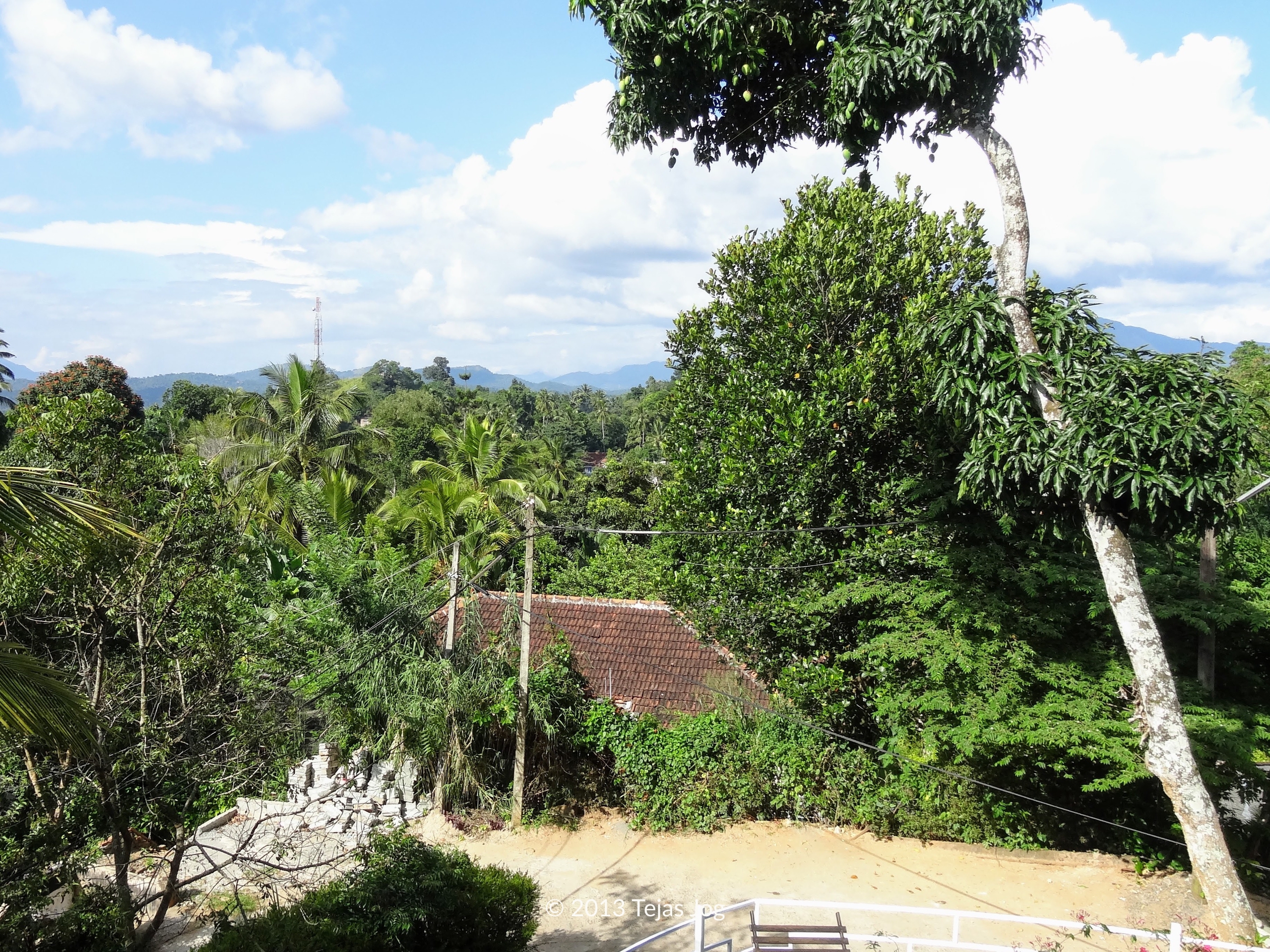 View of the Kandy hills from the guesthouse