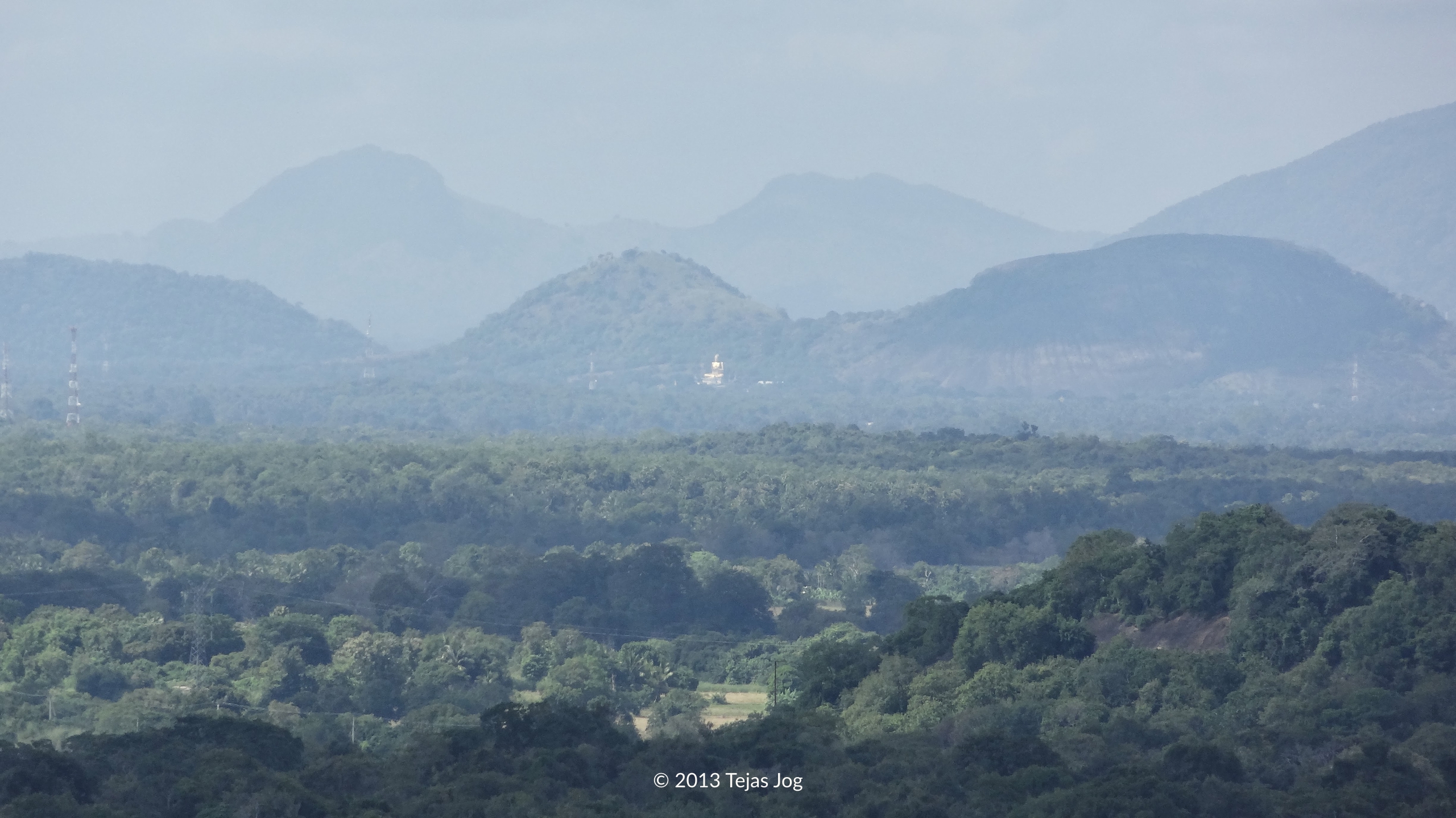 View of Dambulla Cave Temple from Sigiriya