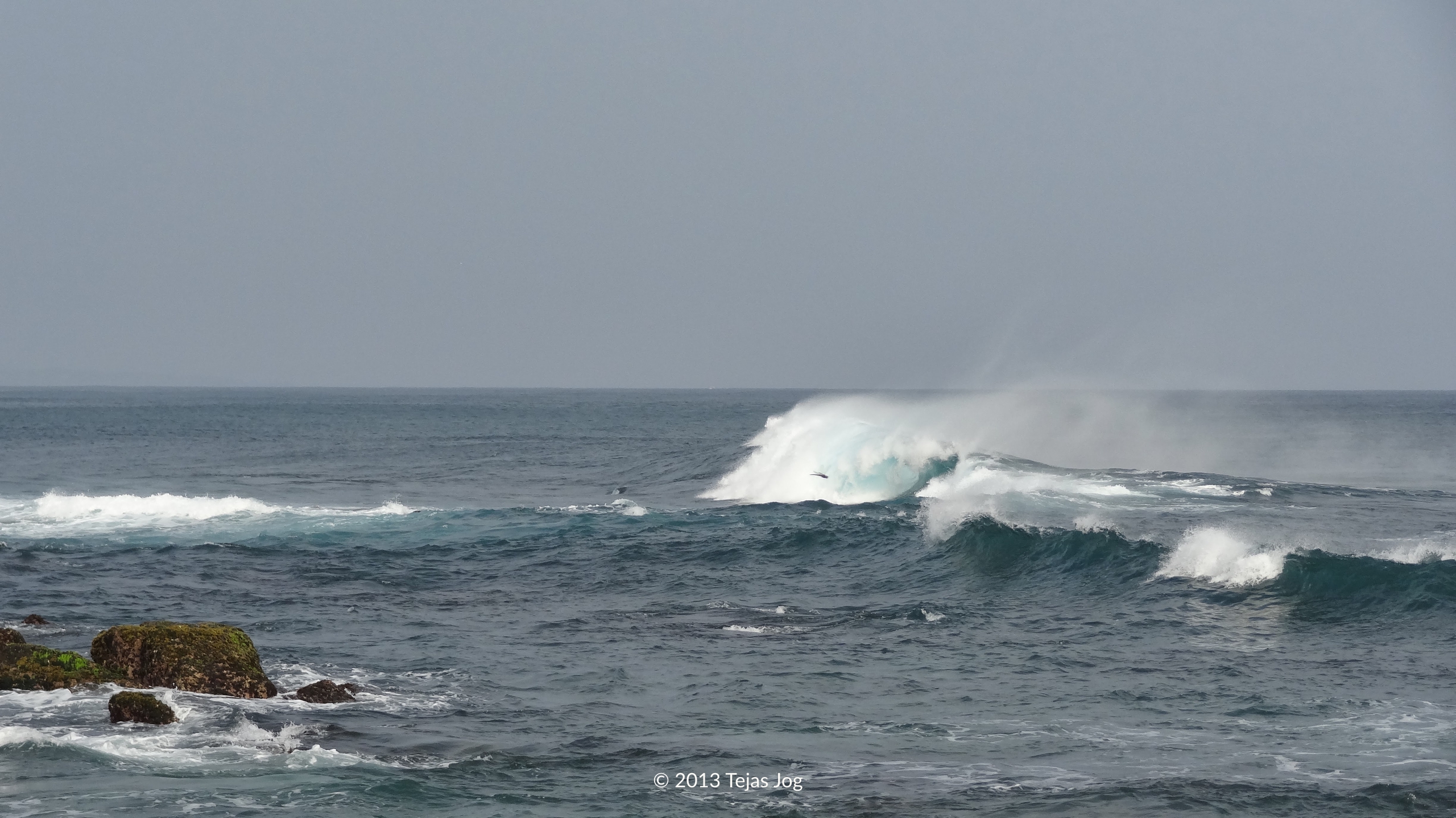 Waves breaking at Dondra Head — the southernmost tip of Sri Lanka