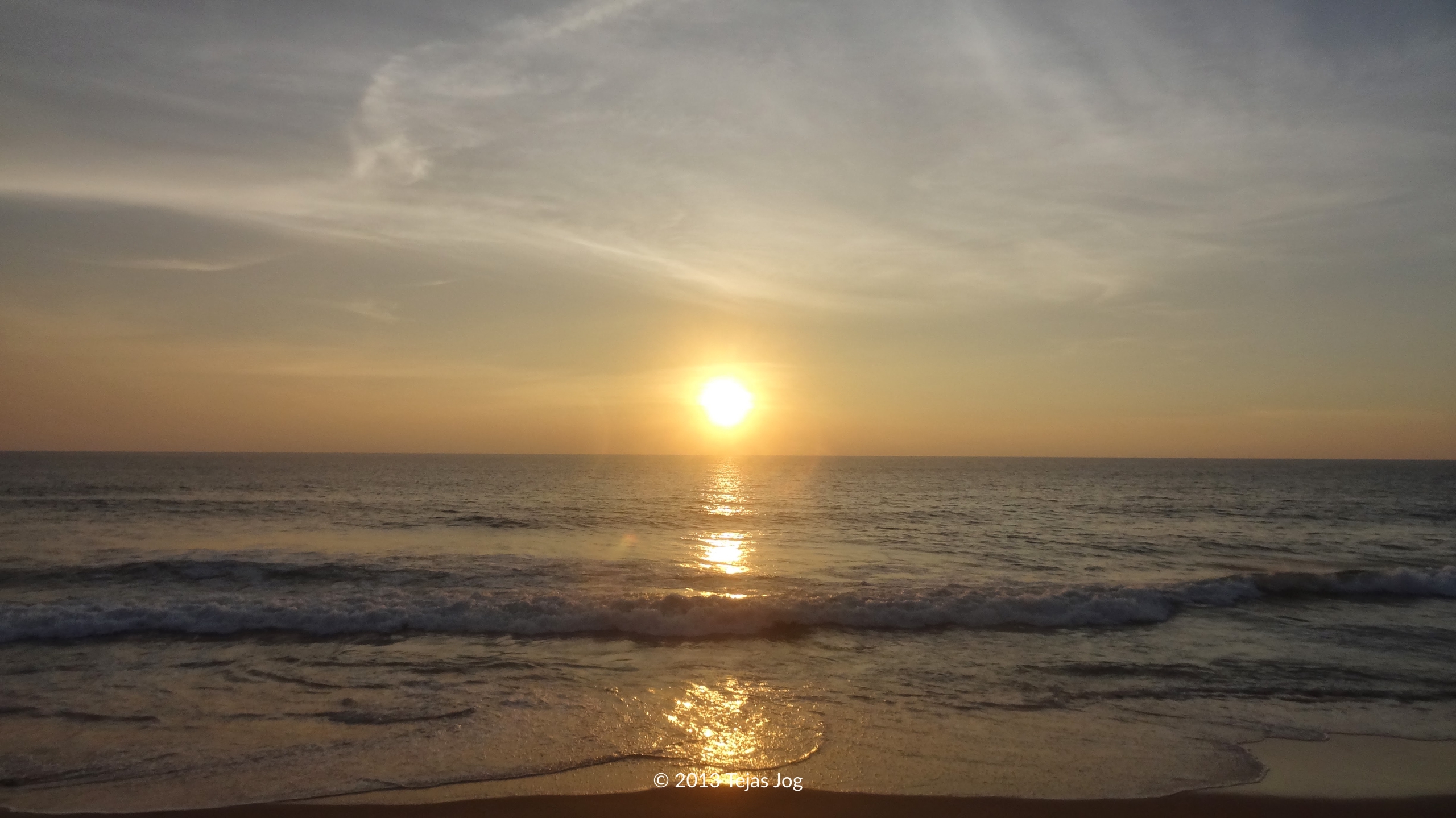 Sun setting over the ocean