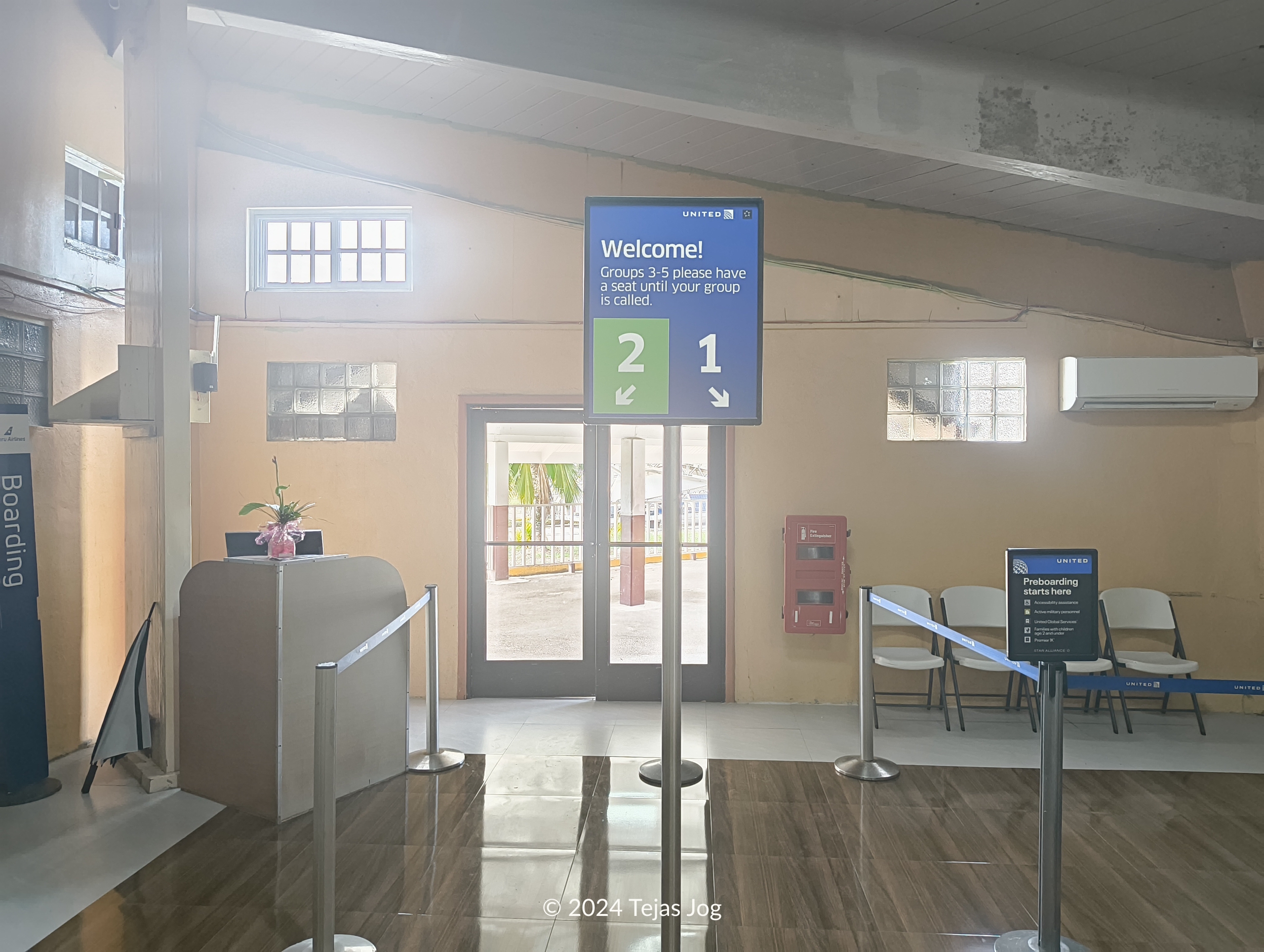 Boarding area at Amata Kabua International Airport