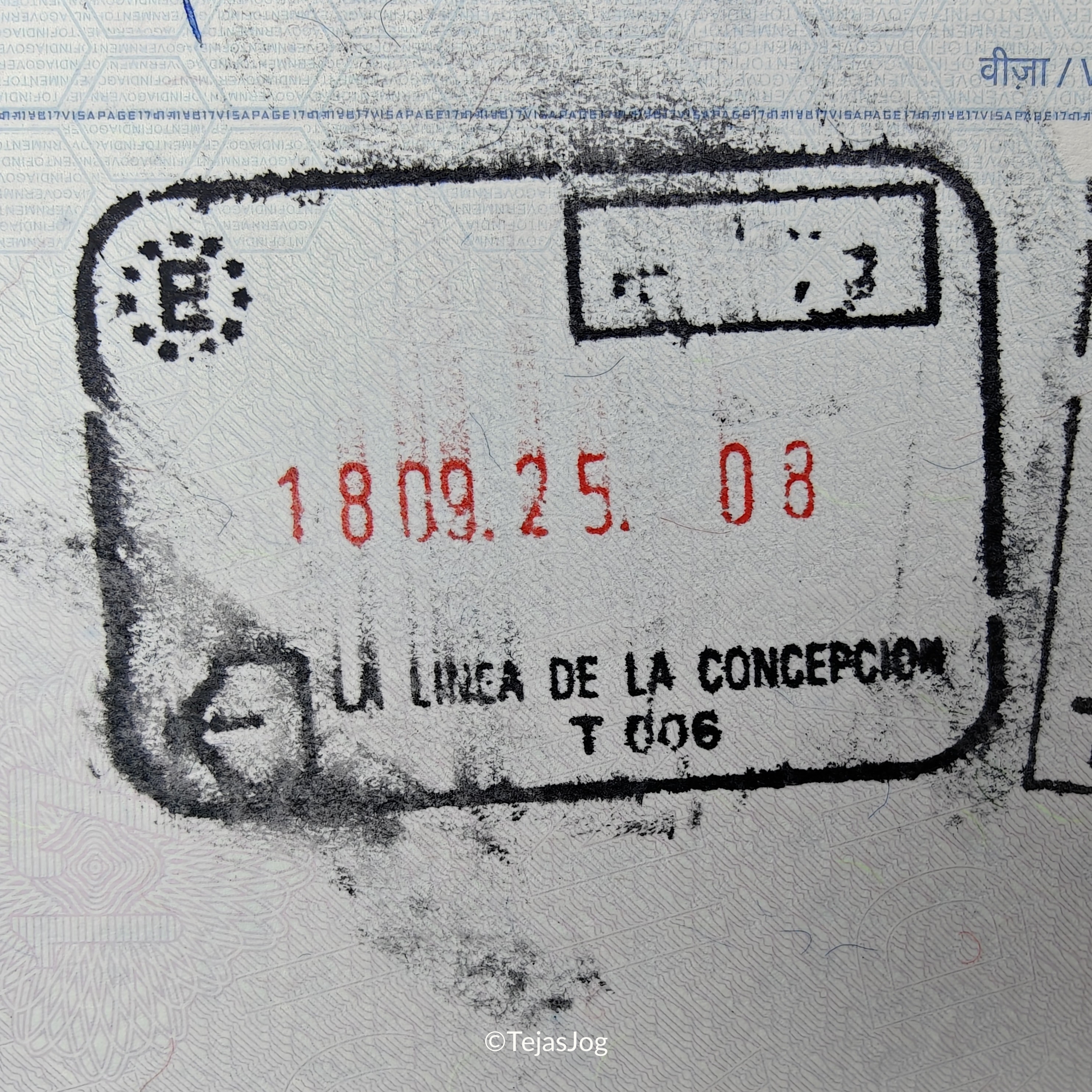 Exit stamp from Schengen region