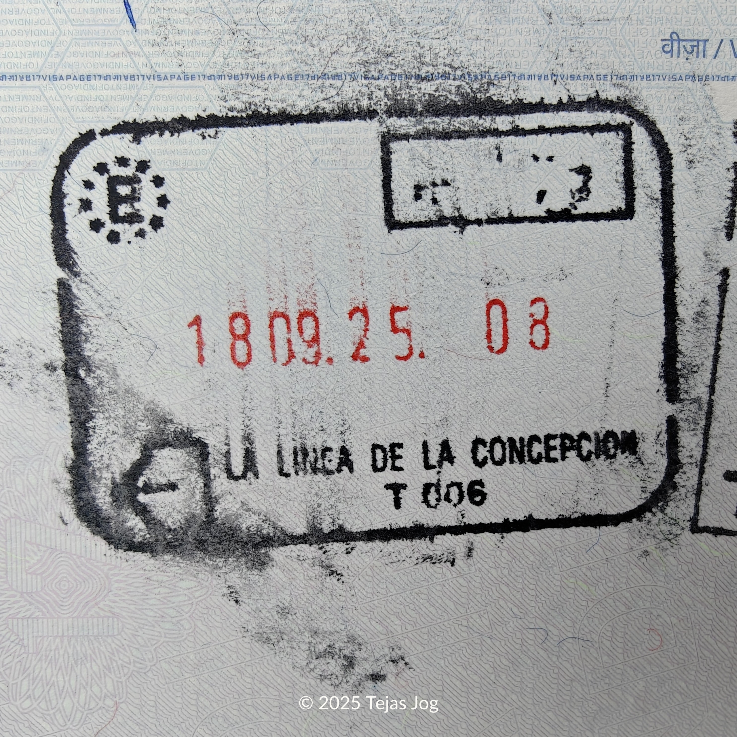 Exit stamp from Schengen region