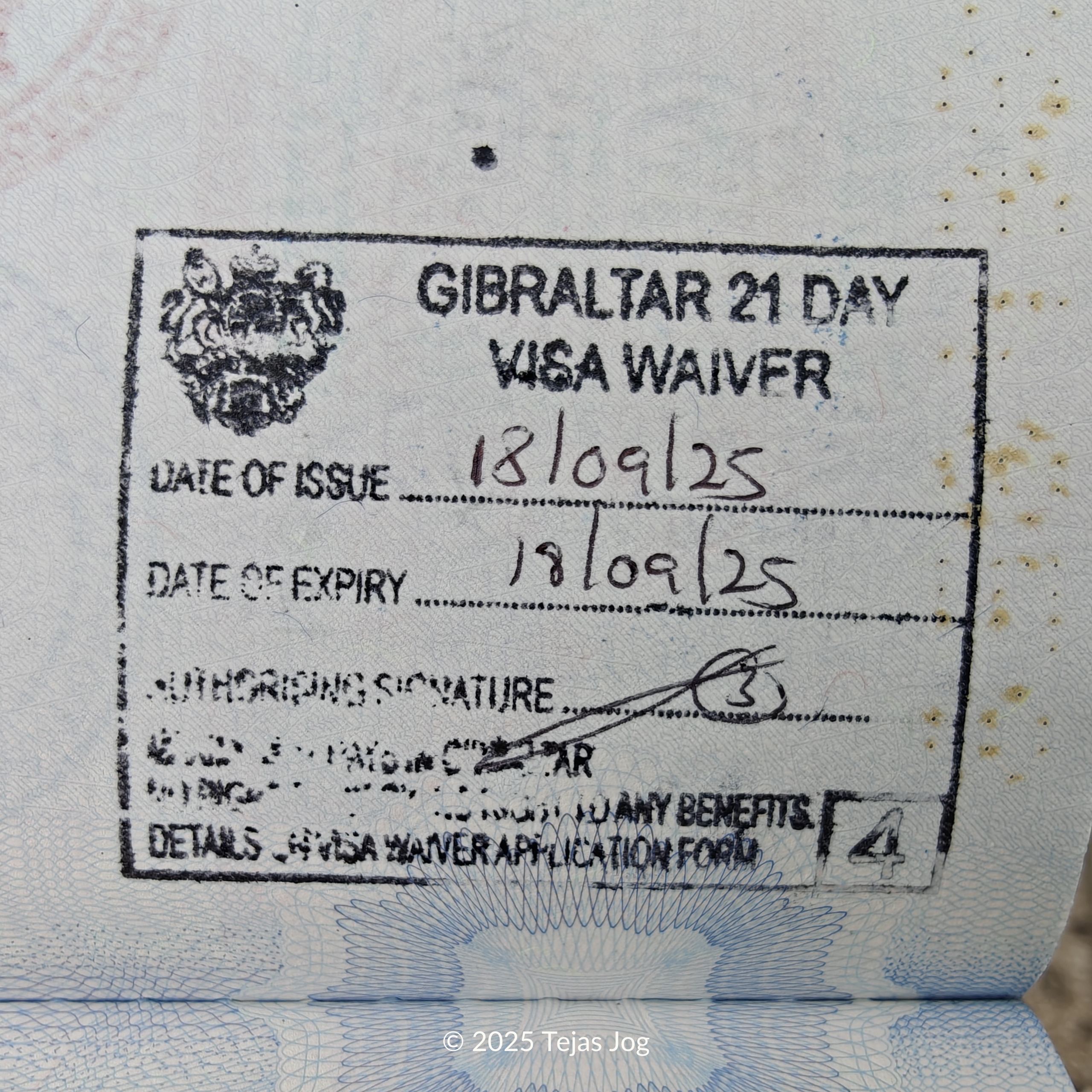 Visa waiver for Gibraltar