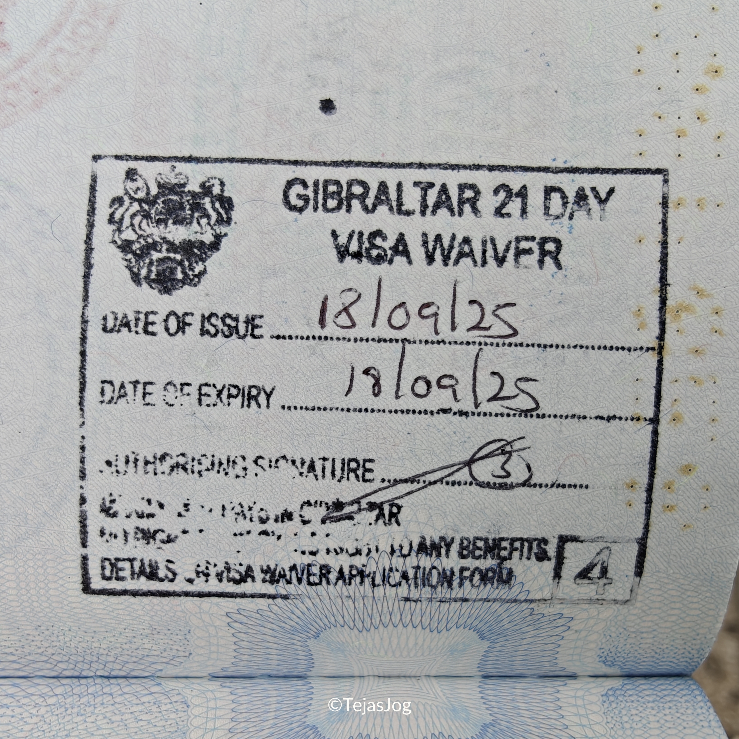 Visa waiver for Gibraltar