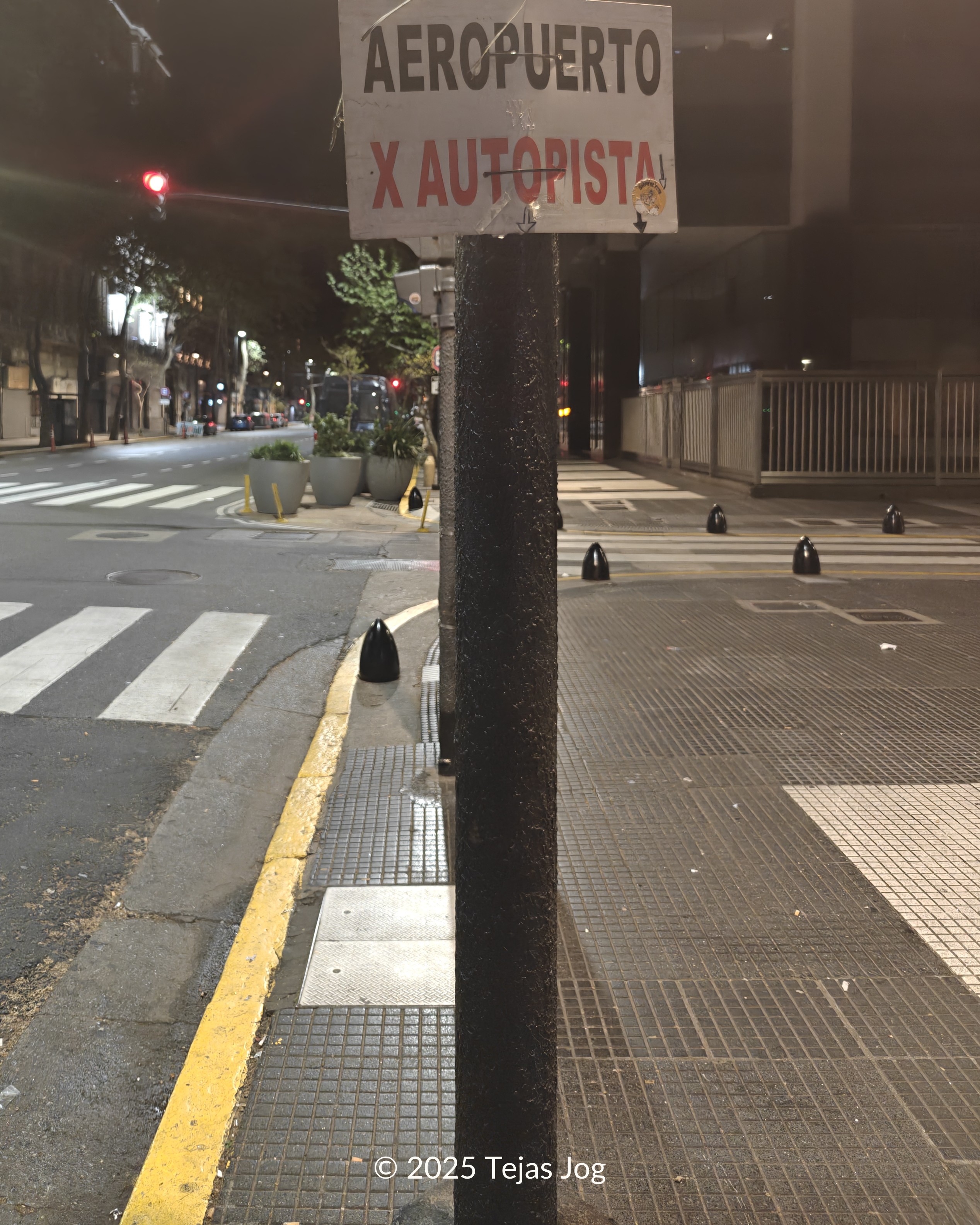 Bus stop for Bus 8 to Ezeiza International Airport