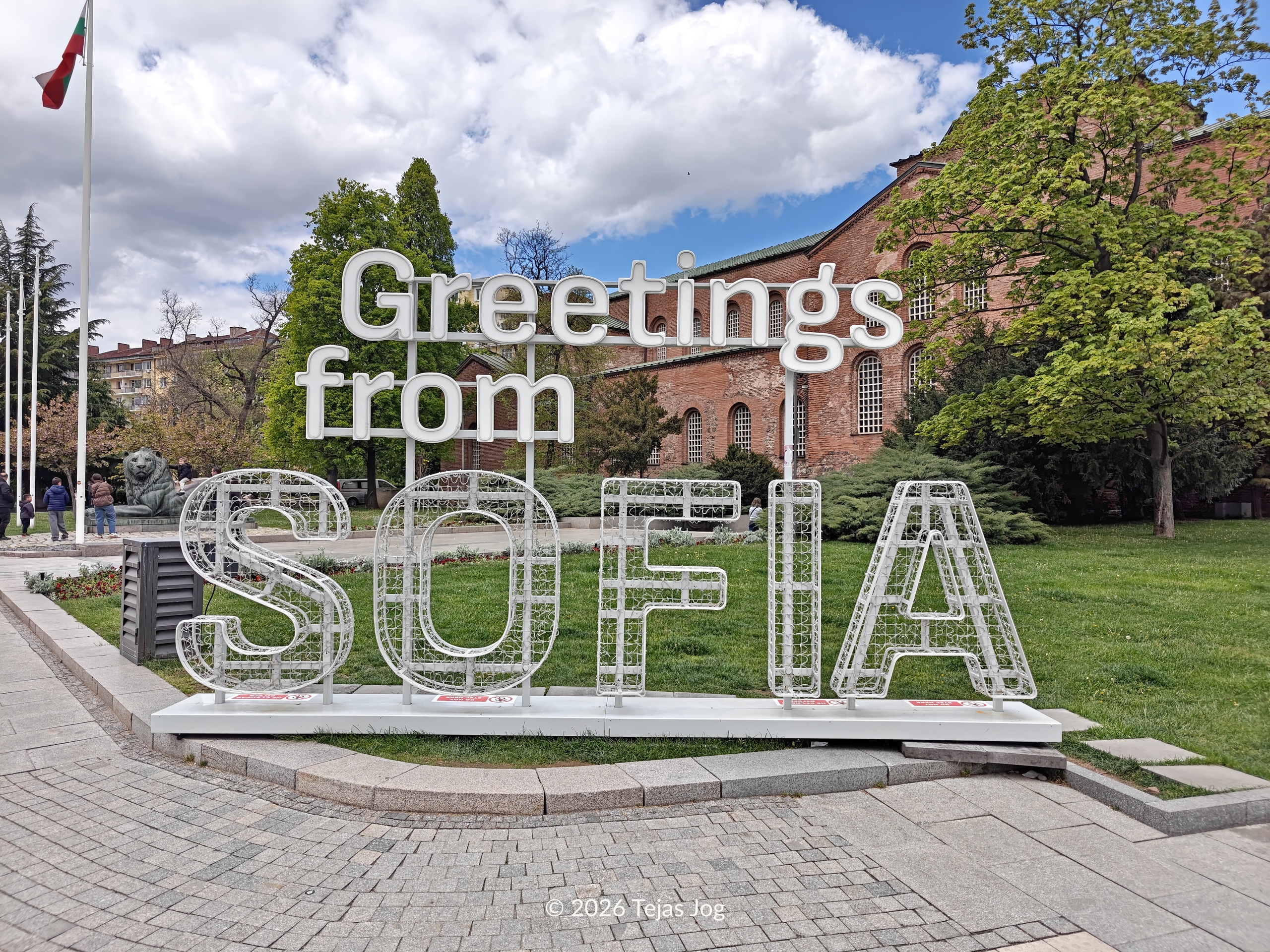 "Greetings from Sofia" sign