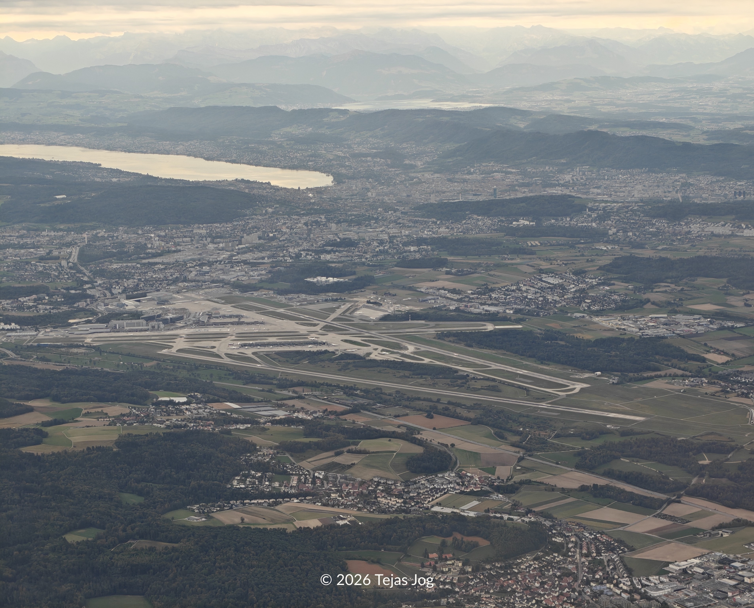 Zurich Airport seen from LX1450 to Sarajevo