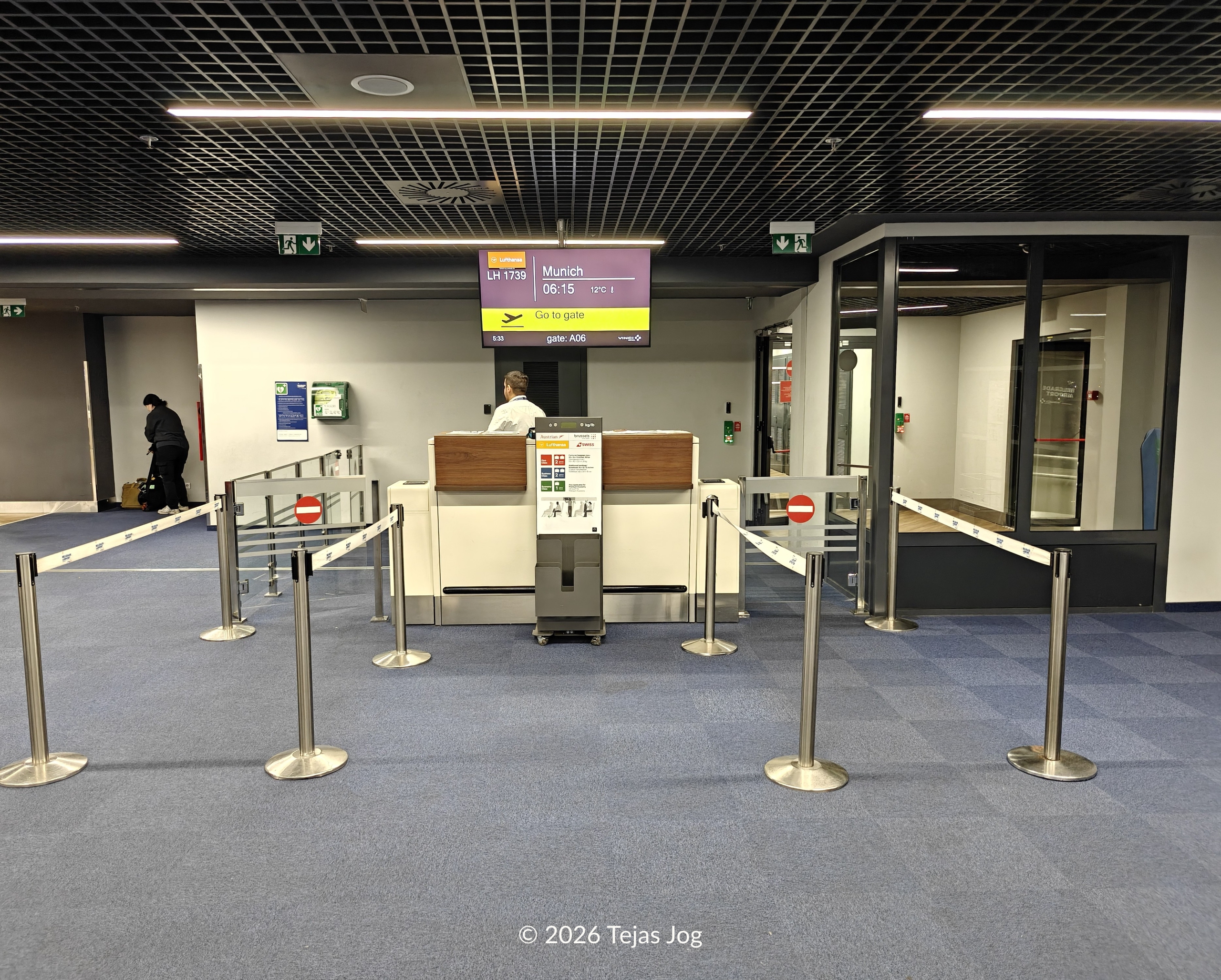 Lufthansa 1739 departure from gate A6 at Belgrade Nikola Tesla Airport