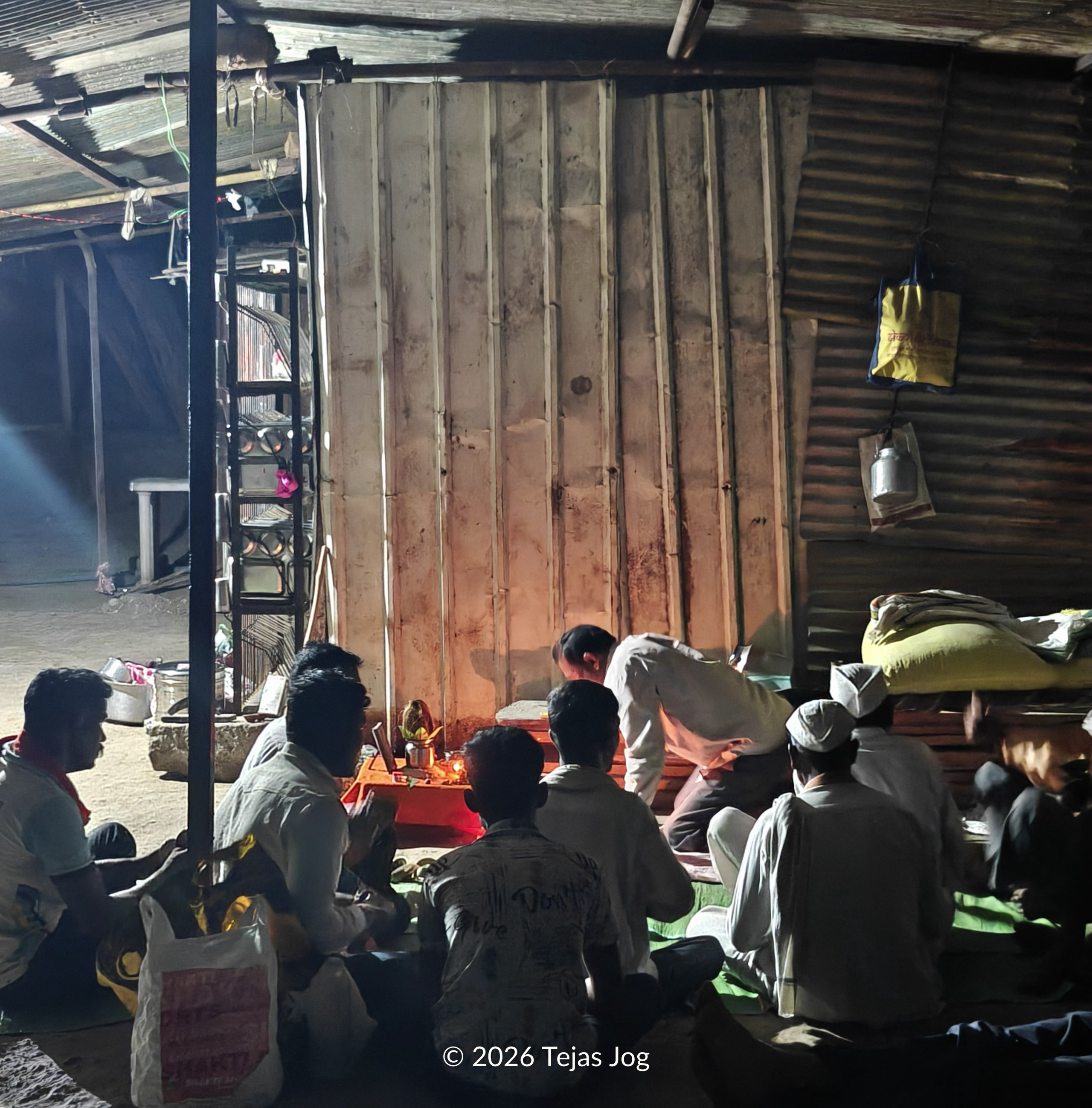 Locals singing and praying